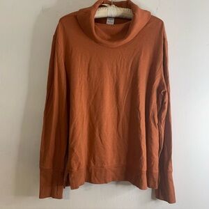 Amazon Essentials Sweater  Cowl Neck Orange Womens Sz XL Long Sleeve Turtleneck